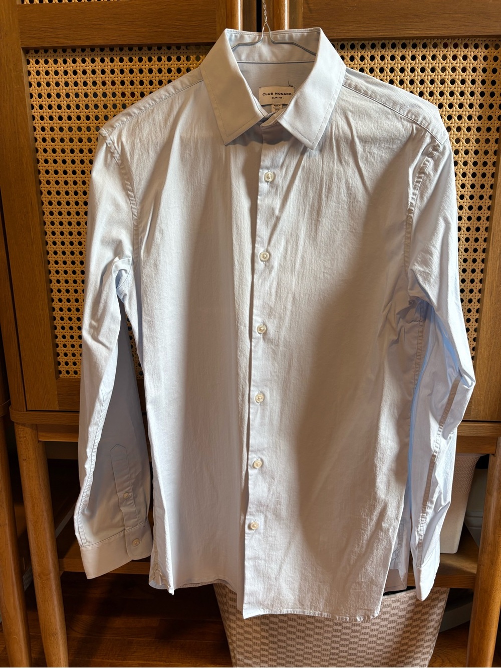 Club Monaco Pale Blue Slim Fit Men's S Dress Shirt